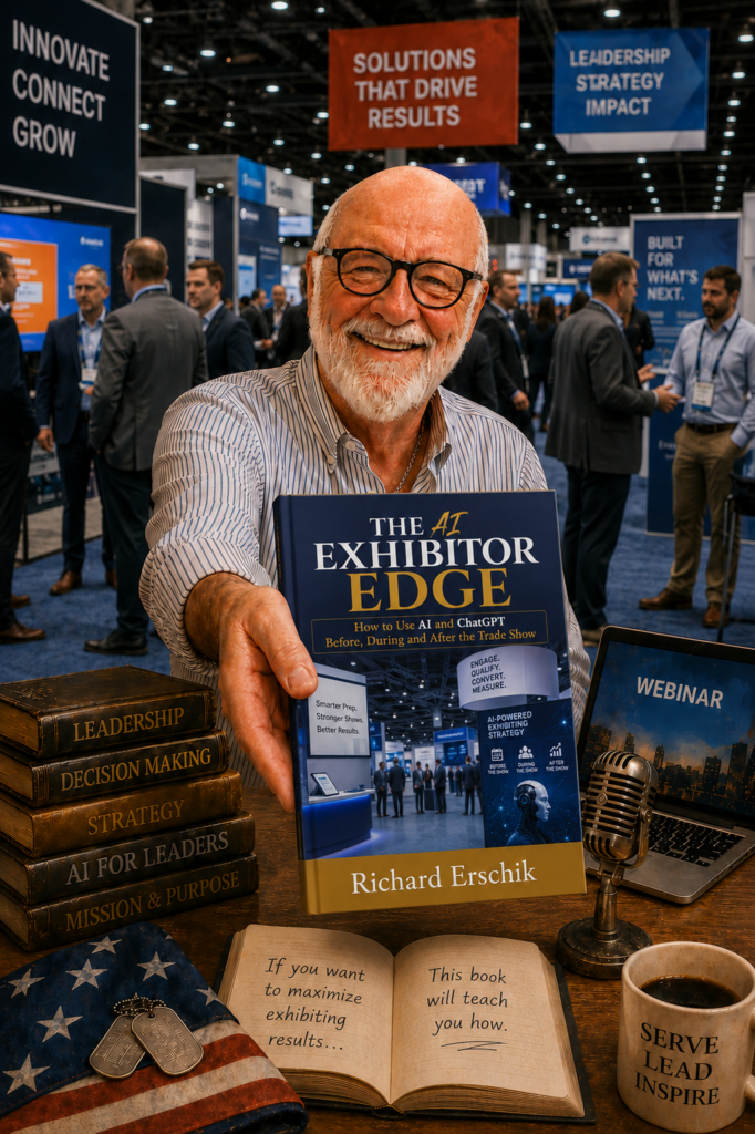 Richard Erschik presenting The AI Exhibitor Edge, a practical guide to using AI and ChatGPT for trade show exhibiting.
